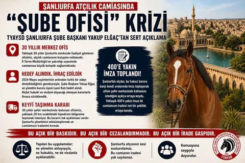 Şanlıurfa Atçılık Camiasında Kriz: Şube Yönetimi İhraç Edildi, Ofisin Taşınmasına Tepki Büyüyor